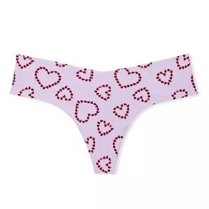 💕PINK 💕VS Lilac Lovebug Print No-Show Thong Underwear